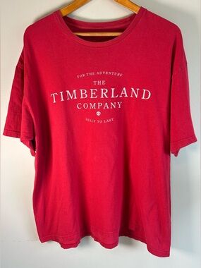 Vintage Y2K Timberland Men’s T-shirt Size XL For The Adventure Built To Last Red